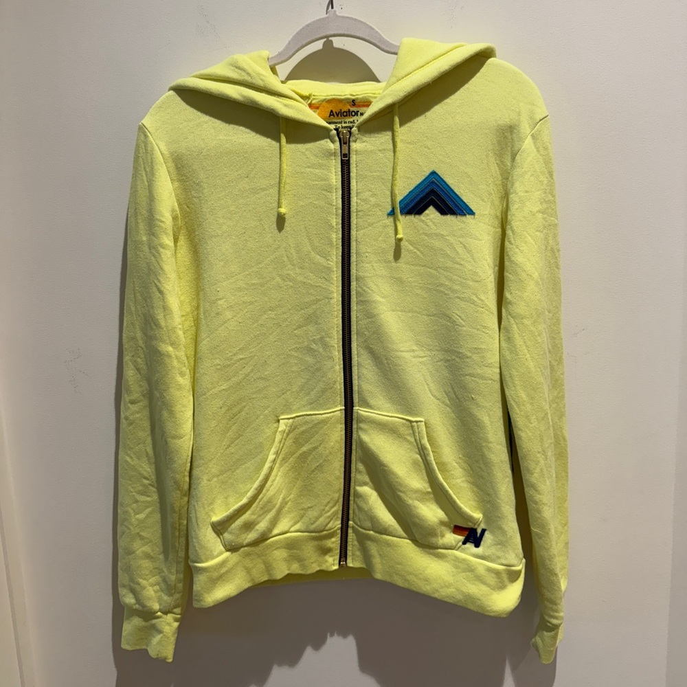 Aviator Nation Full Zip Mountain Stitch Hoodie size small